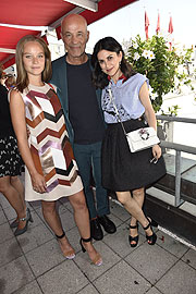 Sonja Gerhardt (in Longchamp) und Heiner Lauterbach und Frau Viktoria Lauterbach / Longchamp & Constantin Film Empfang zum Münchner Filmfest im The Grill in München am 30.06.2018 / Foto: BrauerPhotos / S.Brauer fuer Longchamp